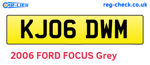 KJ06DWM are the vehicle registration plates.
