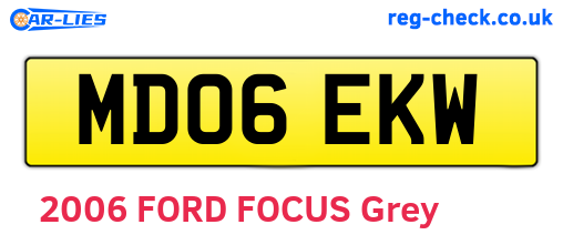 MD06EKW are the vehicle registration plates.