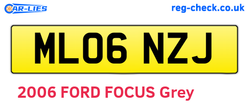 ML06NZJ are the vehicle registration plates.