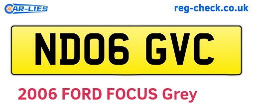 ND06GVC are the vehicle registration plates.