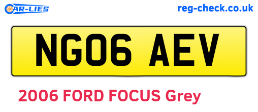 NG06AEV are the vehicle registration plates.