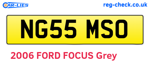 NG55MSO are the vehicle registration plates.