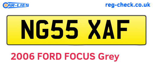 NG55XAF are the vehicle registration plates.