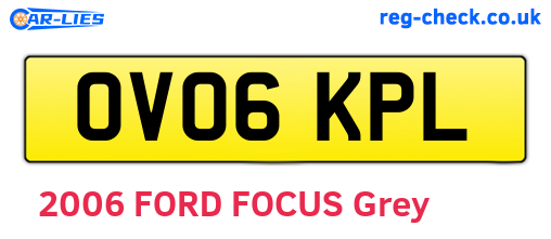 OV06KPL are the vehicle registration plates.