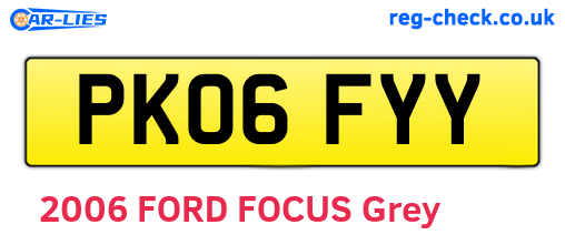 PK06FYY are the vehicle registration plates.