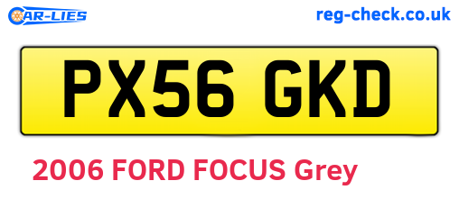PX56GKD are the vehicle registration plates.