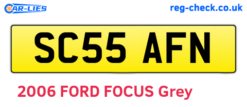 SC55AFN are the vehicle registration plates.