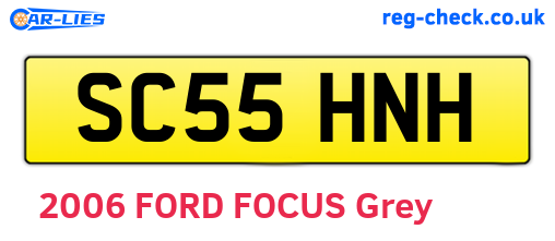 SC55HNH are the vehicle registration plates.
