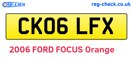 CK06LFX are the vehicle registration plates.
