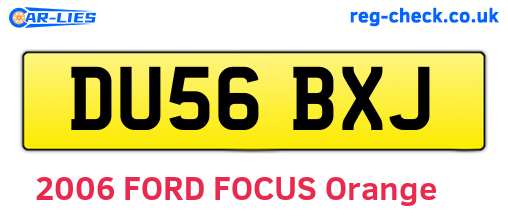DU56BXJ are the vehicle registration plates.