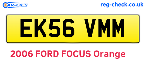 EK56VMM are the vehicle registration plates.