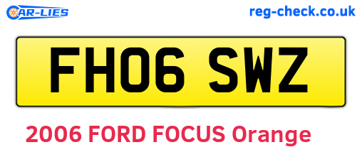 FH06SWZ are the vehicle registration plates.