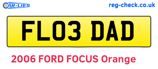 FL03DAD are the vehicle registration plates.