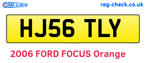 HJ56TLY are the vehicle registration plates.