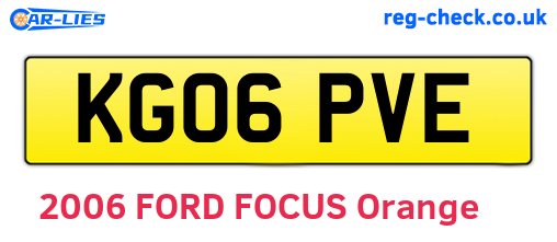 KG06PVE are the vehicle registration plates.