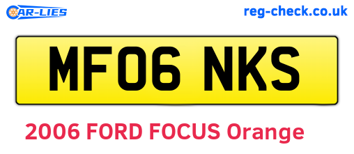 MF06NKS are the vehicle registration plates.