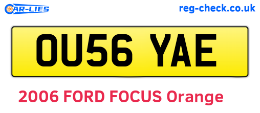 OU56YAE are the vehicle registration plates.