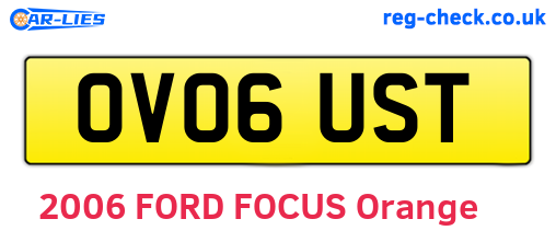 OV06UST are the vehicle registration plates.