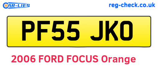 PF55JKO are the vehicle registration plates.