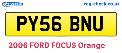 PY56BNU are the vehicle registration plates.