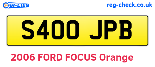S400JPB are the vehicle registration plates.
