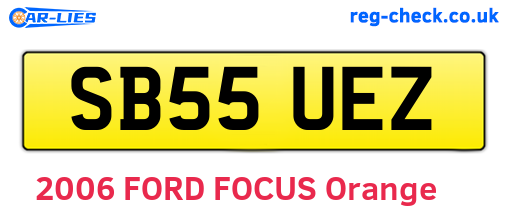 SB55UEZ are the vehicle registration plates.
