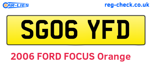 SG06YFD are the vehicle registration plates.