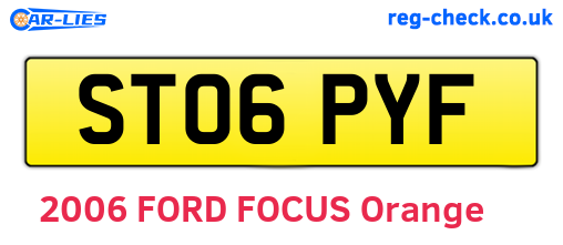 ST06PYF are the vehicle registration plates.