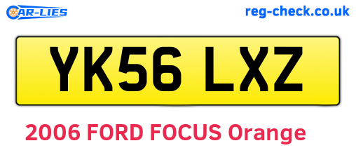 YK56LXZ are the vehicle registration plates.