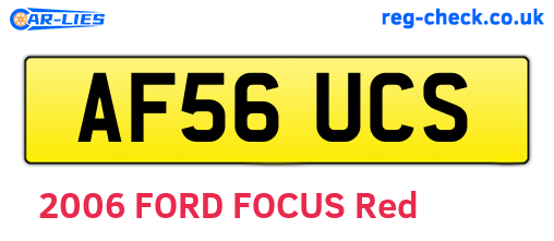 AF56UCS are the vehicle registration plates.
