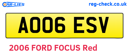 AO06ESV are the vehicle registration plates.