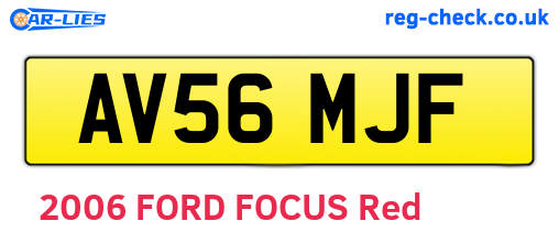 AV56MJF are the vehicle registration plates.