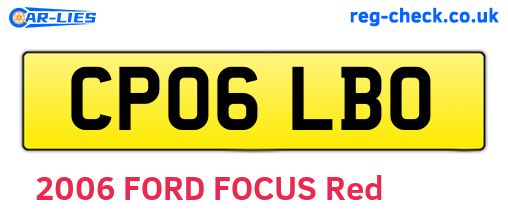 CP06LBO are the vehicle registration plates.