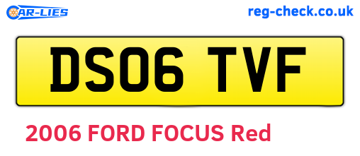 DS06TVF are the vehicle registration plates.
