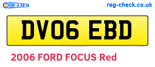 DV06EBD are the vehicle registration plates.