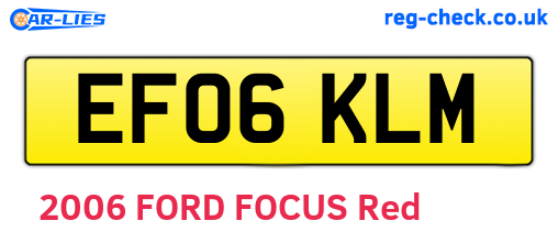 EF06KLM are the vehicle registration plates.
