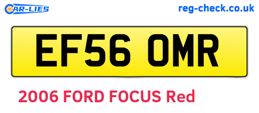 EF56OMR are the vehicle registration plates.