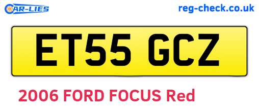 ET55GCZ are the vehicle registration plates.