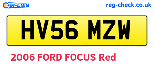 HV56MZW are the vehicle registration plates.