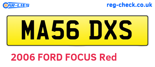 MA56DXS are the vehicle registration plates.