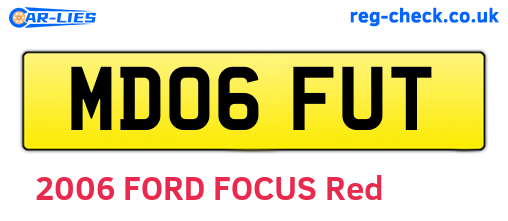 MD06FUT are the vehicle registration plates.