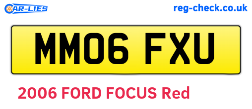 MM06FXU are the vehicle registration plates.