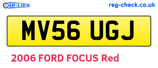 MV56UGJ are the vehicle registration plates.