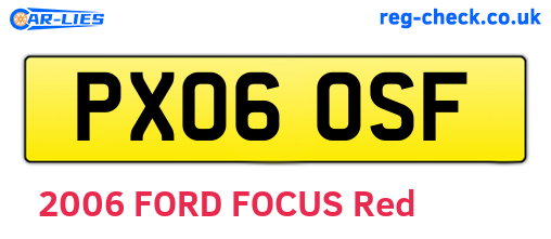 PX06OSF are the vehicle registration plates.