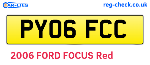 PY06FCC are the vehicle registration plates.