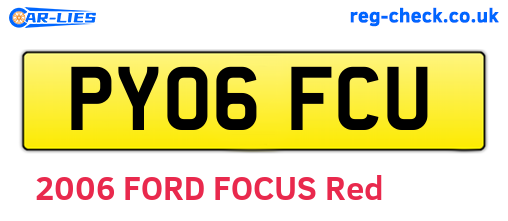 PY06FCU are the vehicle registration plates.