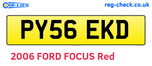 PY56EKD are the vehicle registration plates.