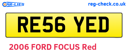 RE56YED are the vehicle registration plates.