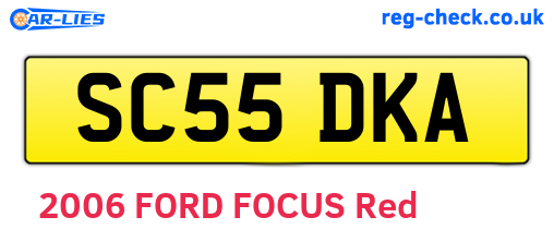 SC55DKA are the vehicle registration plates.