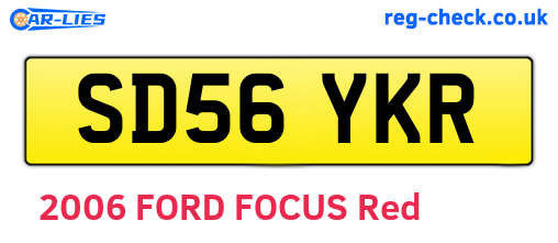 SD56YKR are the vehicle registration plates.